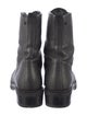 Stuart Weitzman Leather Glitter Accents Combat Boots