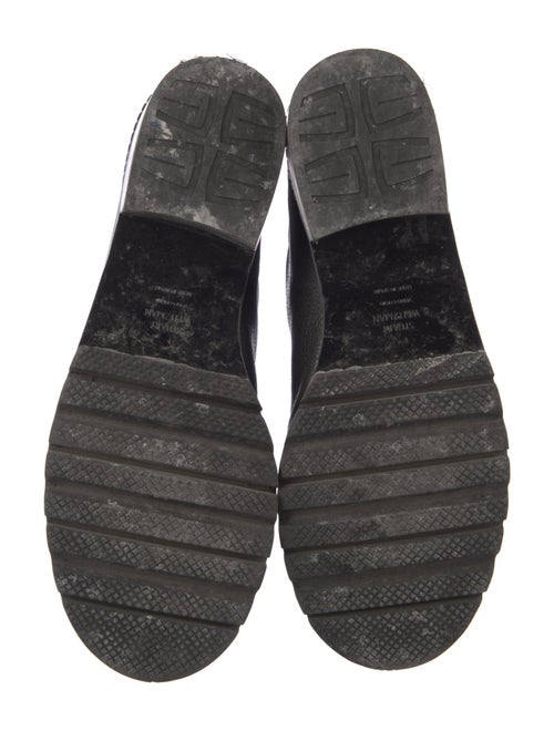 Stuart Weitzman Leather Glitter Accents Combat Boots