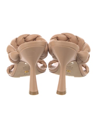 Stuart Weitzman Leather Braided Accents Slides