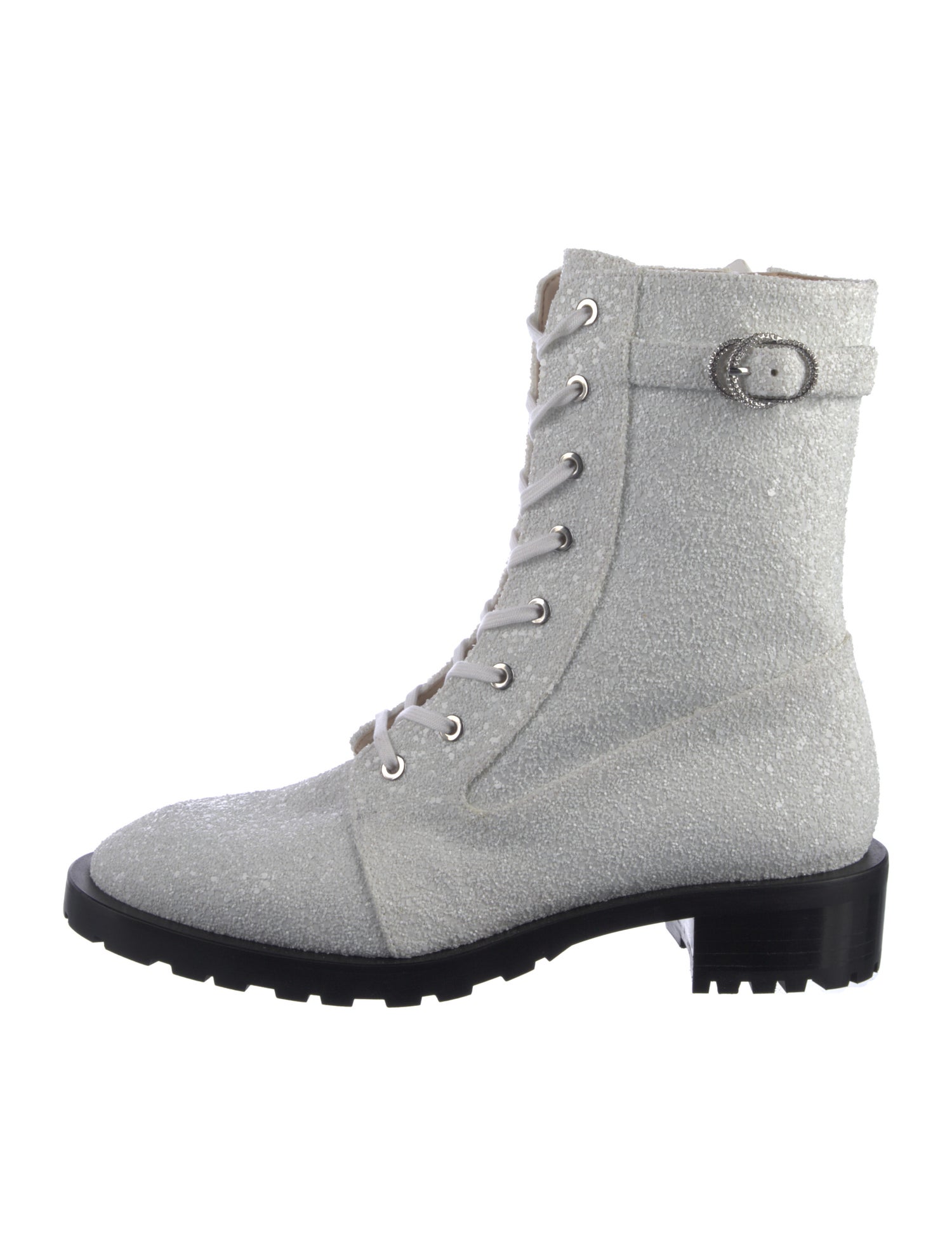 Stuart Weitzman Glitter Accents Combat Boots