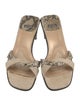 Stuart Weitzman Leather Animal Print Slides