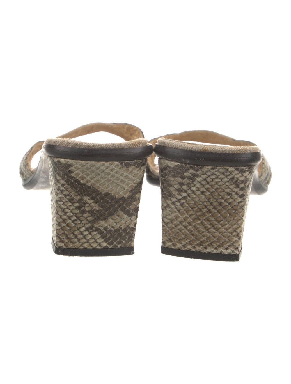 Stuart Weitzman Leather Slides Neutrals Animal Pr… - image 4