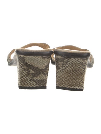 Stuart Weitzman Leather Animal Print Slides