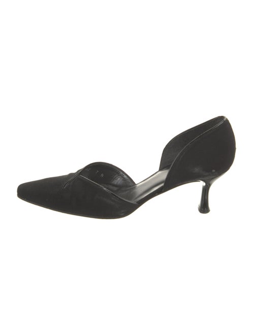 Stuart Weitzman Leather Trim Embellishment D'Orsay Pumps