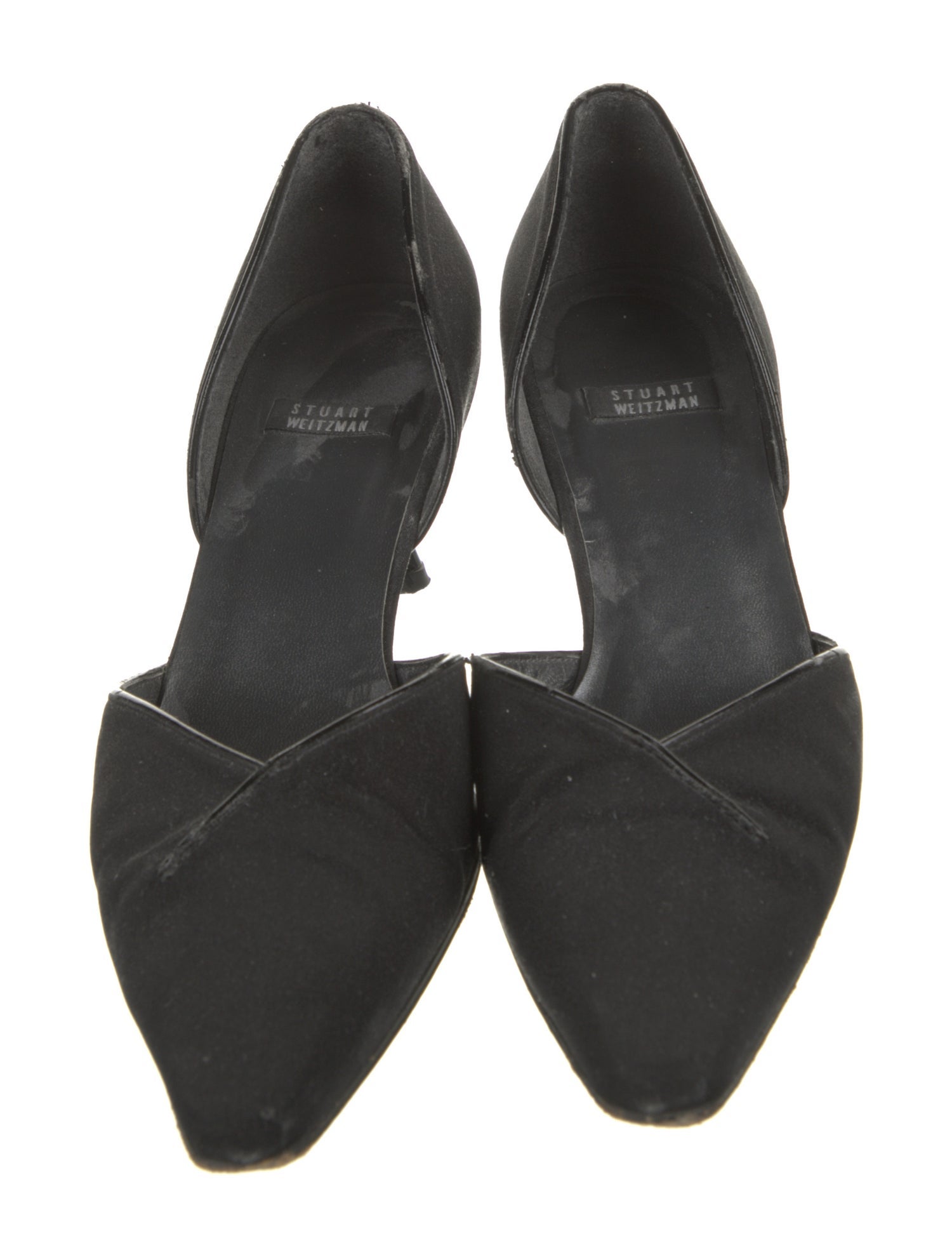 Stuart Weitzman Leather Trim Embellishment D'Orsay Pumps