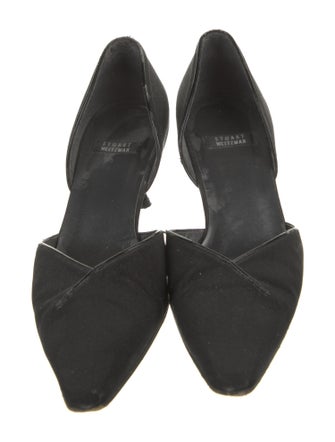 Stuart Weitzman Leather Trim Embellishment D'Orsay Pumps