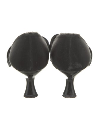 Stuart Weitzman Leather Trim Embellishment D'Orsay Pumps