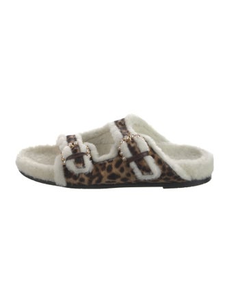Stuart Weitzman Ponyhair Printed Slides