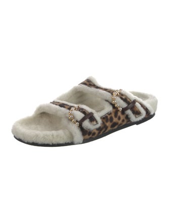 Stuart Weitzman Ponyhair Printed Slides