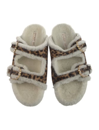 Stuart Weitzman Ponyhair Printed Slides