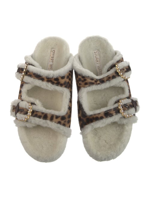 Stuart Weitzman Ponyhair Printed Slides