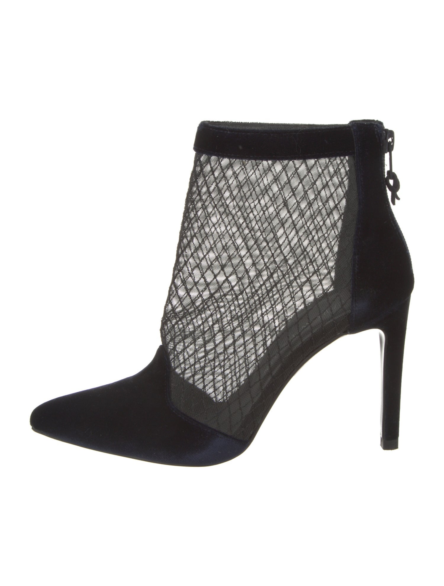 Stuart Weitzman Velvet Mesh Accents Boots