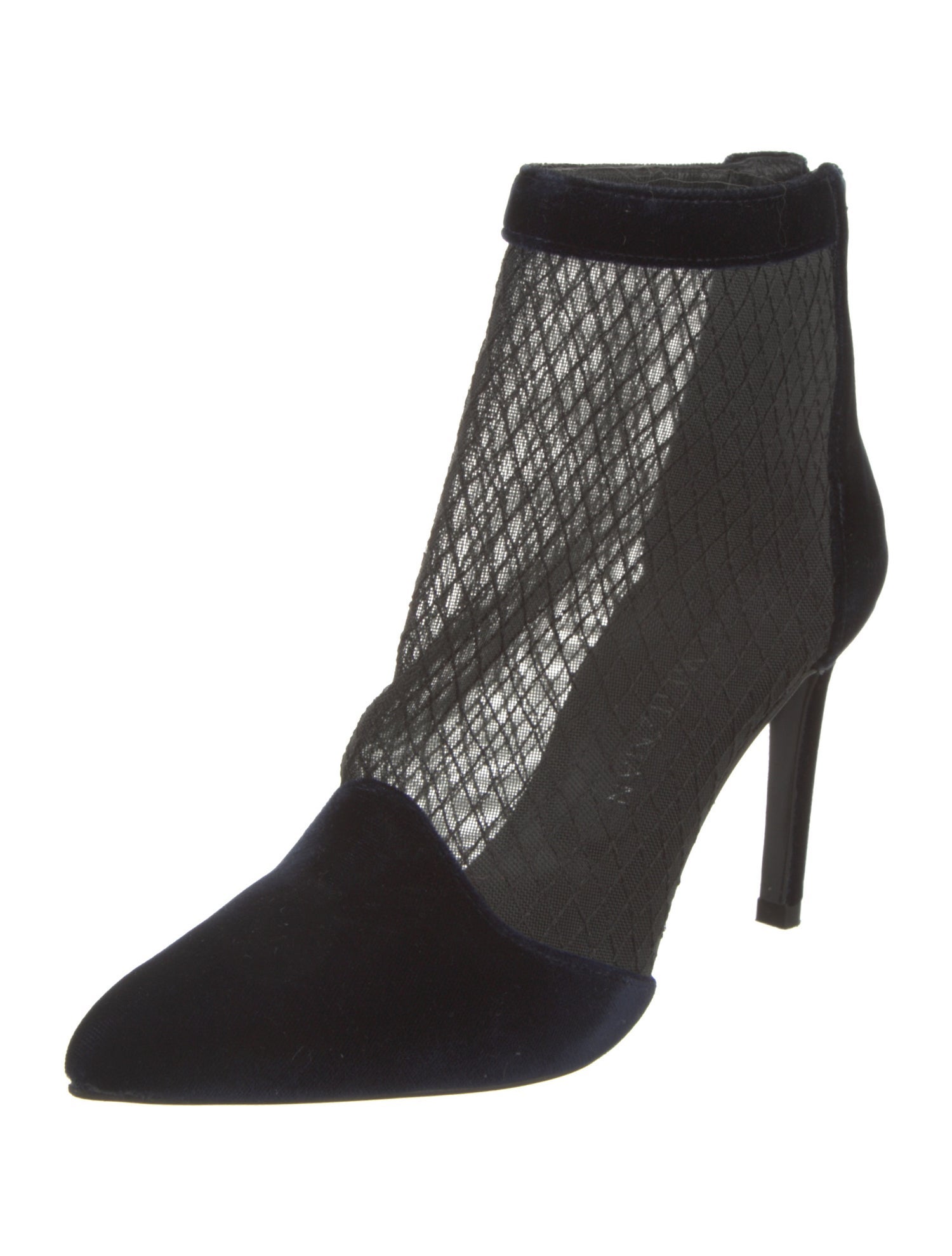 Stuart Weitzman Velvet Mesh Accents Boots