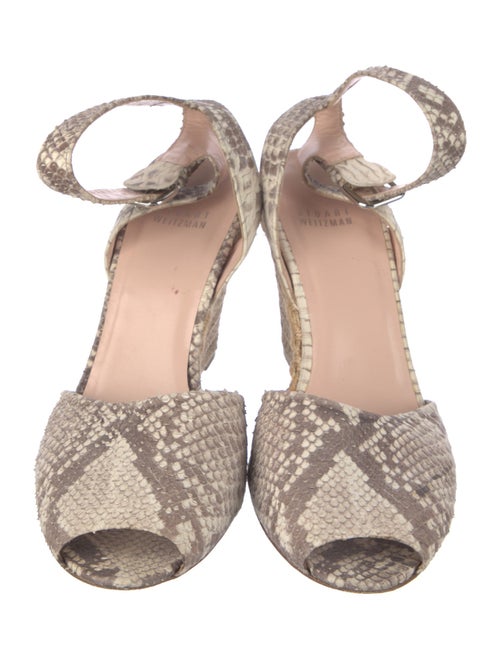 Stuart Weitzman Snakeskin Animal Print Slingback Pumps