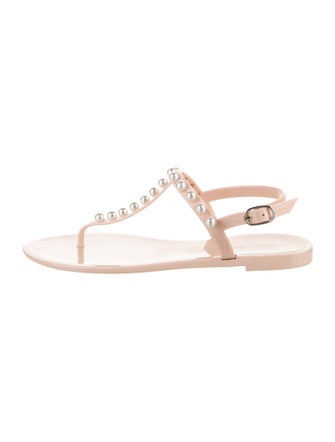 Stuart Weitzman Rubber T-Strap Sandals