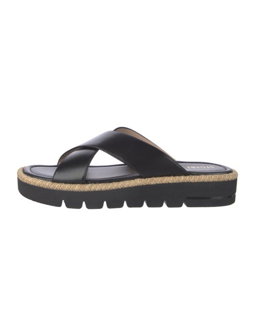 Stuart Weitzman Leather Colorblock Pattern Slides