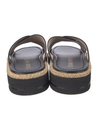 Stuart Weitzman Leather Colorblock Pattern Slides