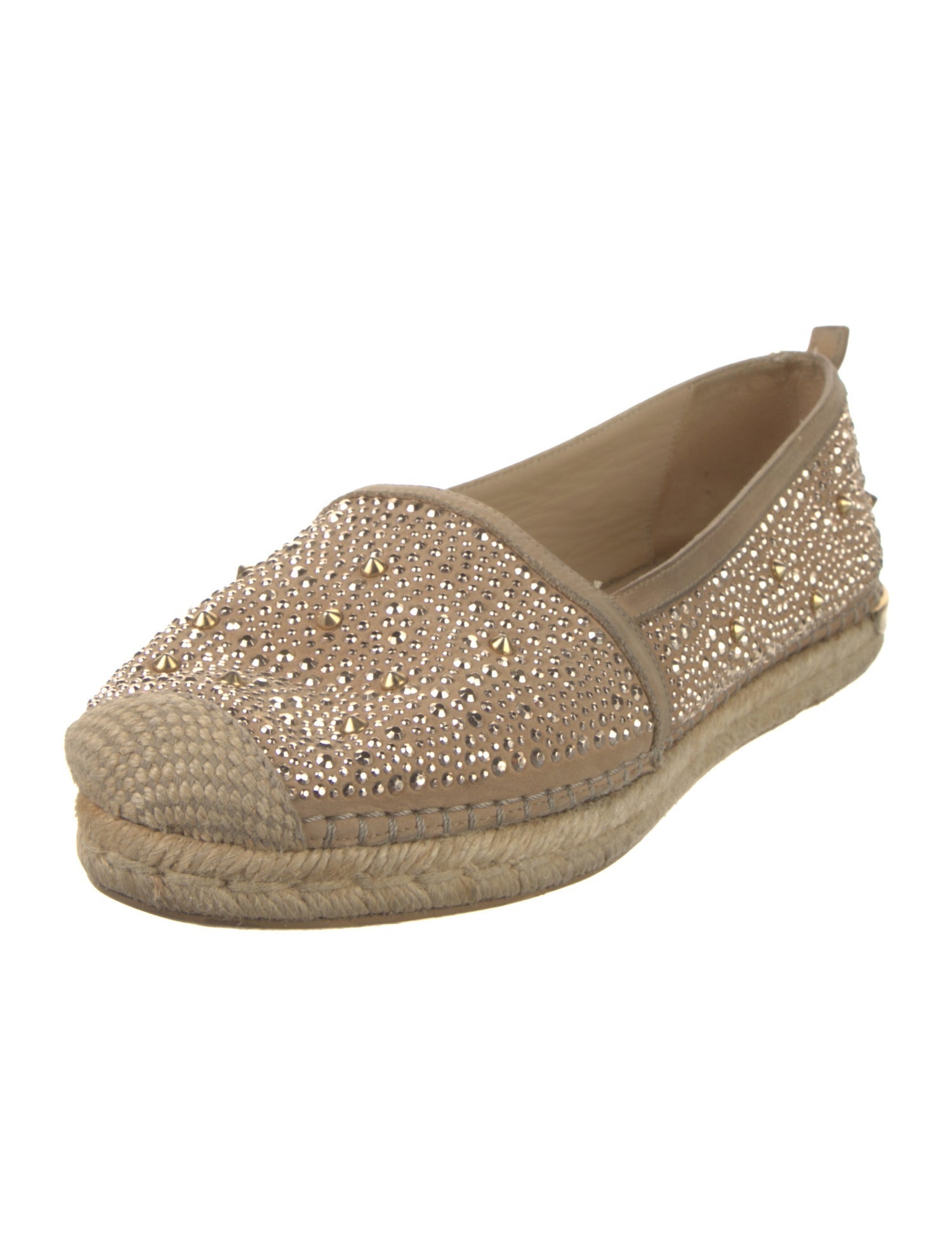 Stuart Weitzman Suede Studded Accents Espadrilles
