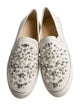 Stuart Weitzman Leather Crystal Embellishments Loafers
