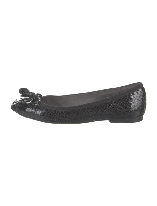 Stuart Weitzman Patent Leather Tassel Accents Ballet Flats