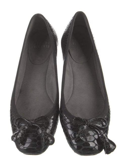 Stuart Weitzman Patent Leather Tassel Accents Ballet Flats