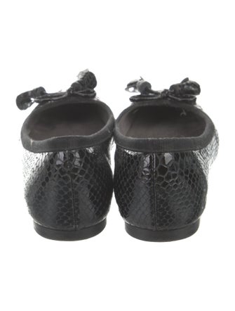 Stuart Weitzman Patent Leather Tassel Accents Ballet Flats