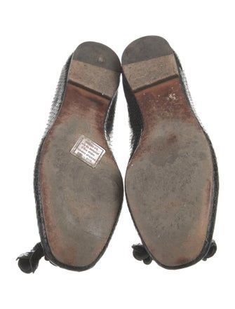 Stuart Weitzman Patent Leather Tassel Accents Ballet Flats