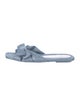 Stuart Weitzman Denim Bow Accents Slides