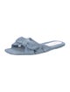 Stuart Weitzman Denim Bow Accents Slides