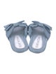 Stuart Weitzman Denim Bow Accents Slides