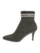 Stuart Weitzman Leather Trim Embellishment Sock Boots