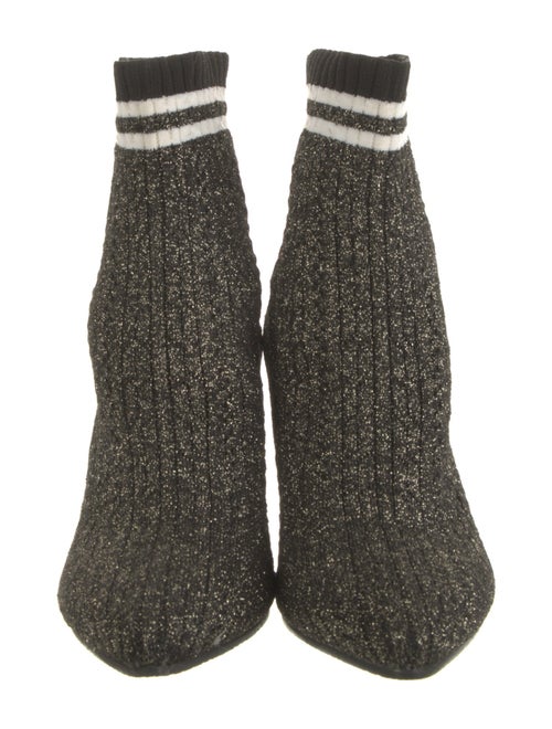 Stuart Weitzman Leather Trim Embellishment Sock Boots