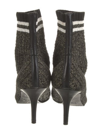 Stuart Weitzman Leather Trim Embellishment Sock Boots