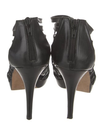 Stuart Weitzman Leather Cutout Accent Gladiator Sandals