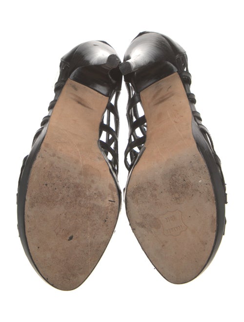 Stuart Weitzman Leather Cutout Accent Gladiator Sandals