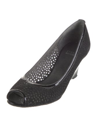 Stuart Weitzman Suede Lasercut Accents Pumps