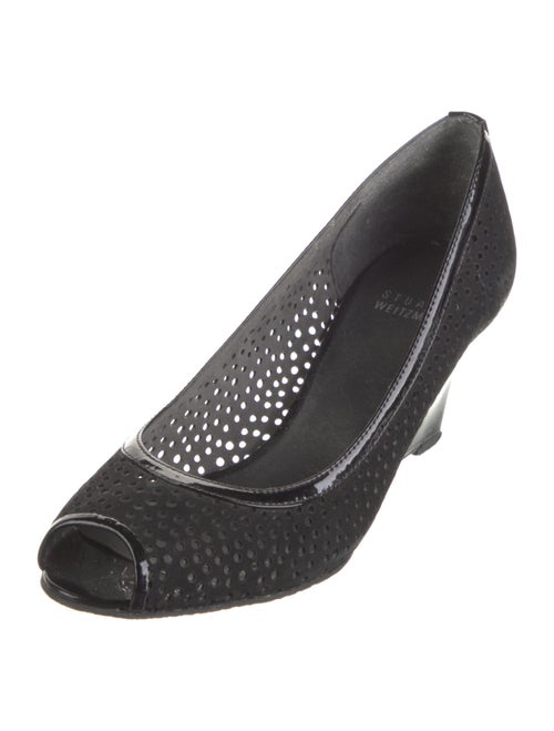 Stuart Weitzman Suede Lasercut Accents Pumps