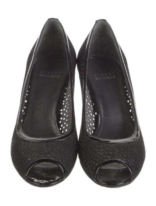 Stuart Weitzman Suede Lasercut Accents Pumps