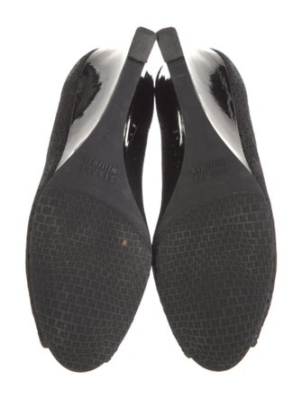 Stuart Weitzman Suede Lasercut Accents Pumps