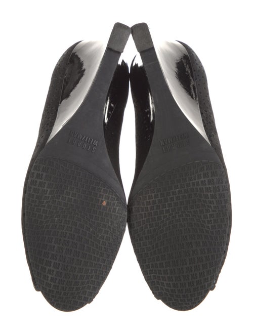 Stuart Weitzman Suede Lasercut Accents Pumps