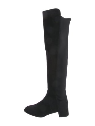 Stuart Weitzman Suede Embroidered Accent Boots