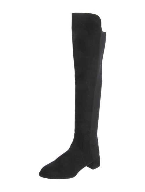 Stuart Weitzman Suede Embroidered Accent Boots