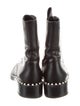Stuart Weitzman Leather Studded Accents Combat Boots
