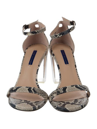 Stuart Weitzman Leather Printed Sandals