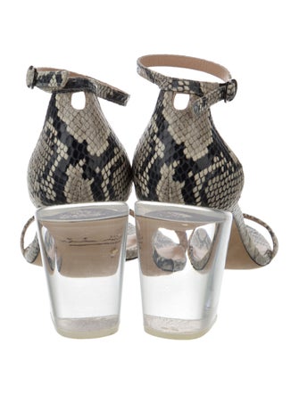 Stuart Weitzman Leather Printed Sandals