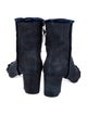 Stuart Weitzman Denim Fringe Trim Accent Boots