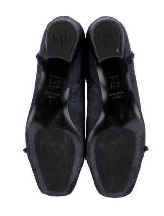 Stuart Weitzman Denim Fringe Trim Accent Boots