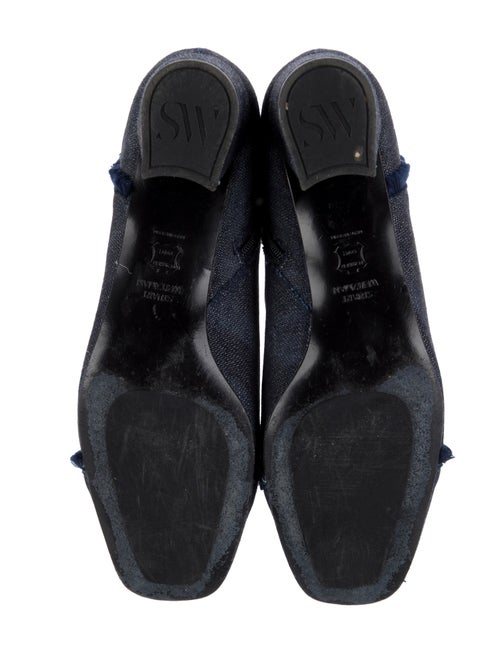 Stuart Weitzman Denim Fringe Trim Accent Boots