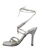 Stuart Weitzman Leather Crystal Embellishments Sandals