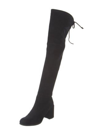 Stuart Weitzman Suede Whipstitch Trim Boots
